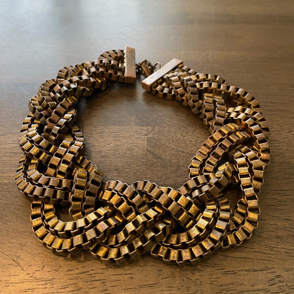 Braided brass necklace